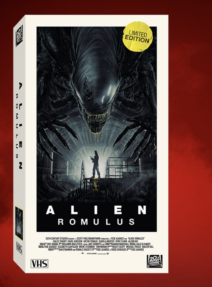 Cover shot of the Alien: Romulus VHS release.